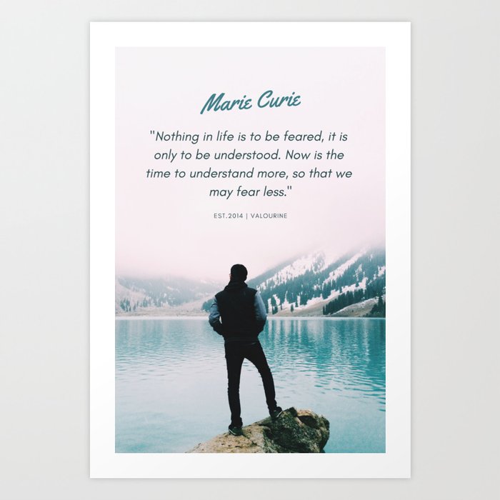 Download Marie Curie Quote | Nothing in life is to be feared Art ...