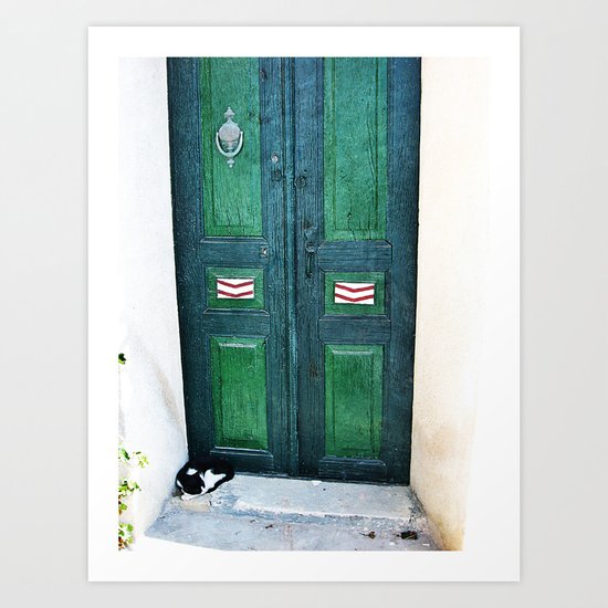 Old Green Door Art Print