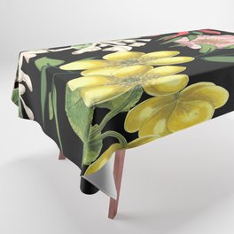 Tropical Botanical Flowers, Foliage and Leaves Tablecloth