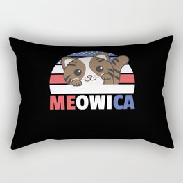 Cat For The Fourth Of July Usa Flag Meowica Rectangular Pillow
