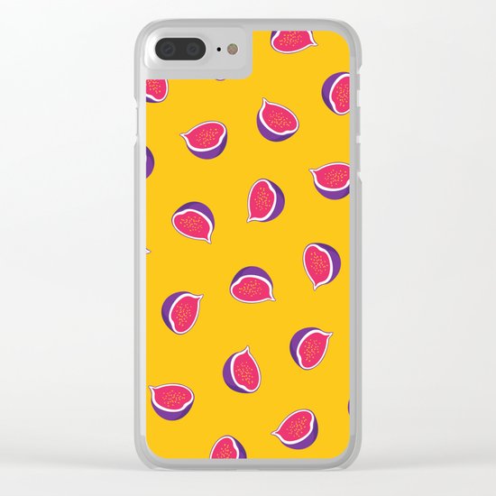 Fig Pattern Clear iPhone Case