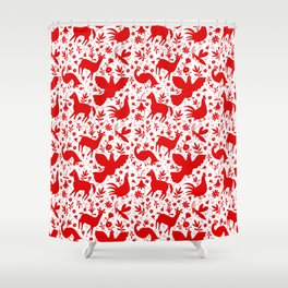 Otomi in red Shower Curtain
