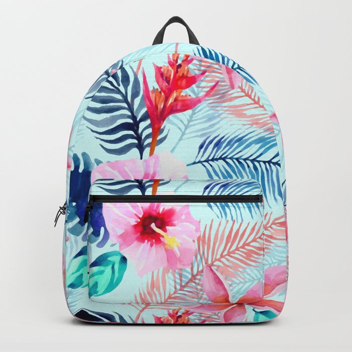 Tropical Flowers and Leaves Backpack