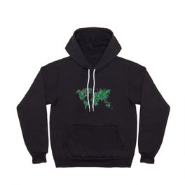world map in watercolor-green color Hoody
