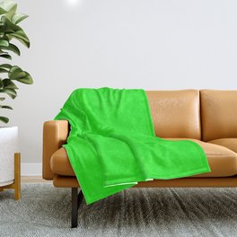 From The Crayon Box – Electric Lime - Bright Green - Neon Green Solid Color Throw Blanket