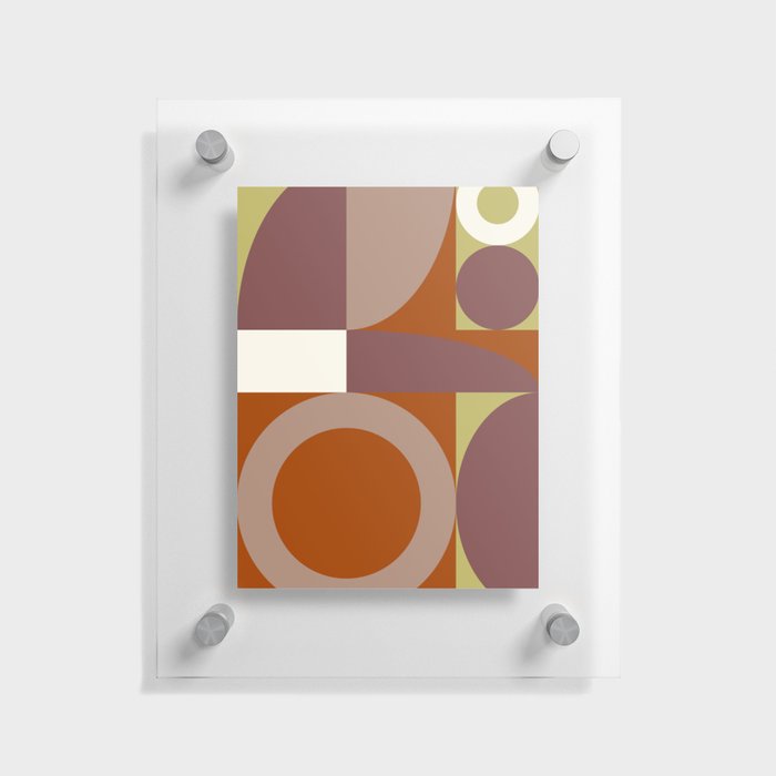 Abstract geometric arch circle colorblock 4 Floating Acrylic Print