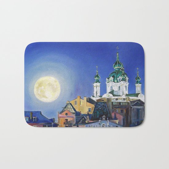 The church under the moon Bath Mat