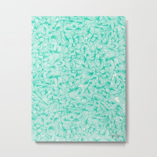 Knee-Deep in Turquoise Ink Metal Print