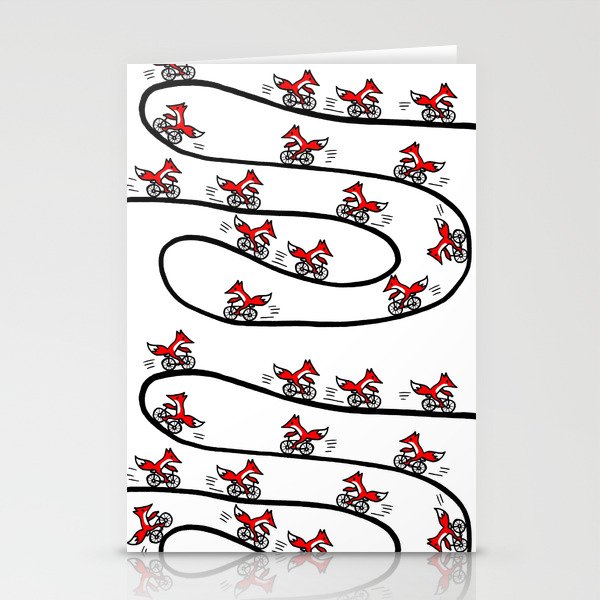 Fox on Bicycle Stationery Cards