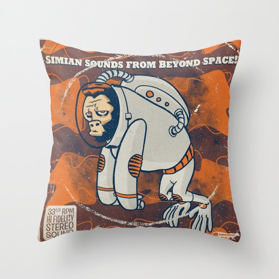 Space Ape - Simian Sounds from Beyond Space! Throw Pillow