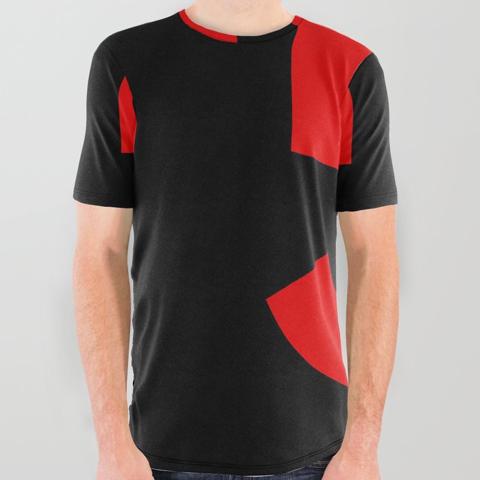 Number 5 (Red & Black) All Over Graphic Tee