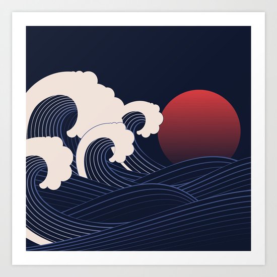 Japanese Sunset Art Print