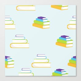 Books Vector Flat Style Pattern Canvas Print