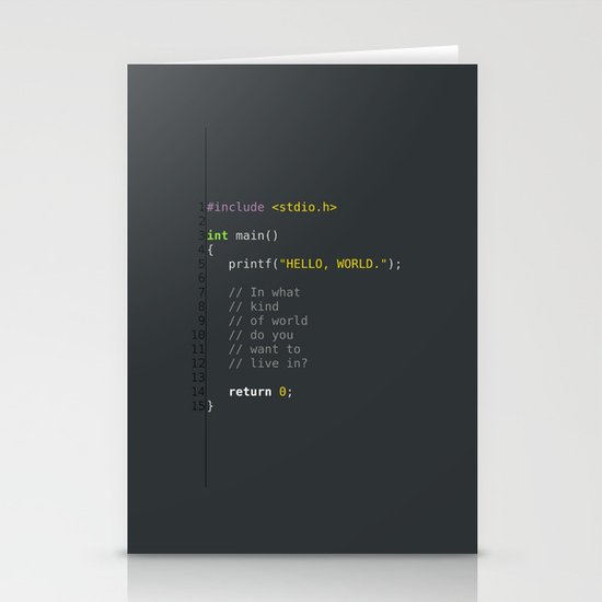 programmer's choice, C nerd. Stationery Cards