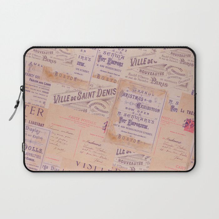 Seamless Ephemera Handwriting Design Laptop Sleeve