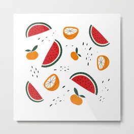 Abstract Fruits Metal Print