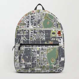 Beijing city map engraving Backpack