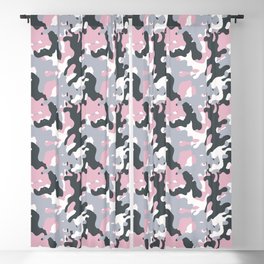 Pink and grey abstract camo pattern  Blackout Curtain