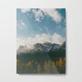 Golden Hour over Canmore | Alberta, Canada | Landscape Photography Metal Print | Spraylakes, Calgary, Mountainrange, 3Sisters, Alberta, Banff, Threesisters, Rockymountains, Canmore, Bowriver 