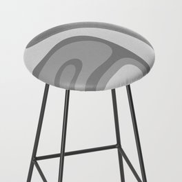 Copacetic Retro Abstract Pattern in Gray Monochrome  Bar Stool