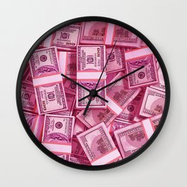 Pink Monies Wall Clock