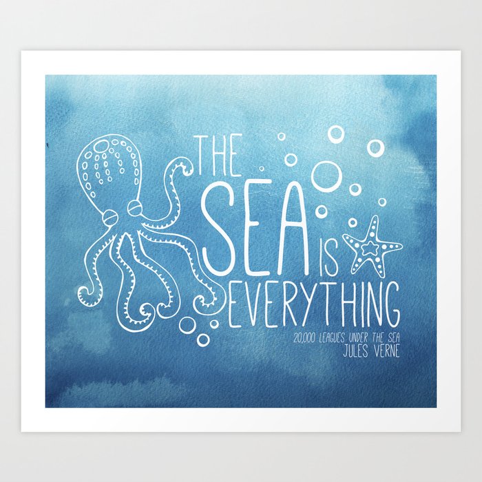 20,000 Leagues Under the Sea - Jules Verne | Quote 1 Art Print by