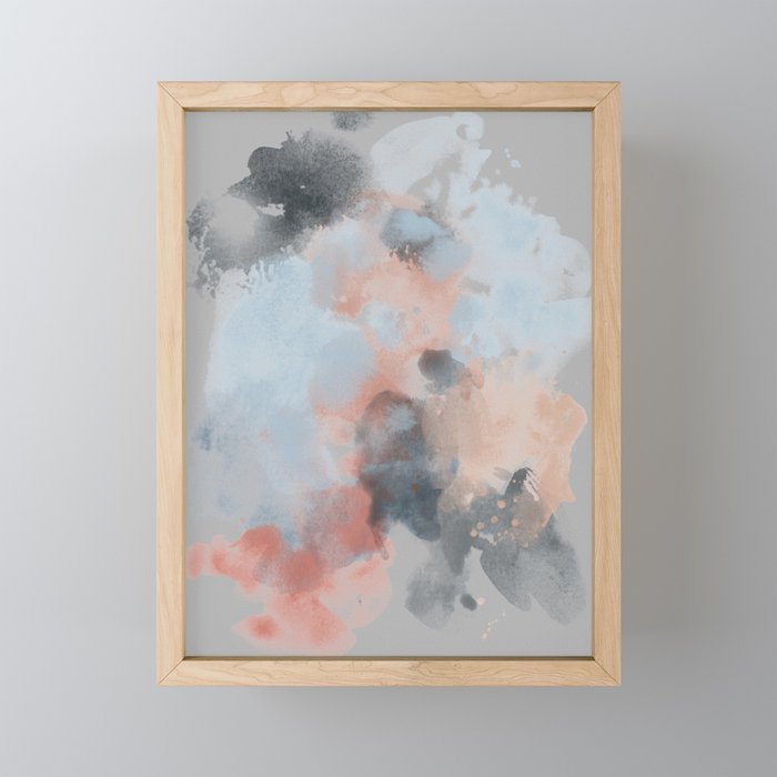 Abstract watercolor splashes Framed Mini Art Print