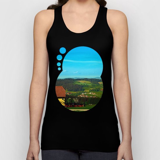 Small farm with built-in panoramic view Unisex Tank Top