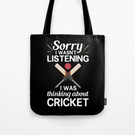 Cricket Game Player Ball Bat Coach Cricketer Tote Bag