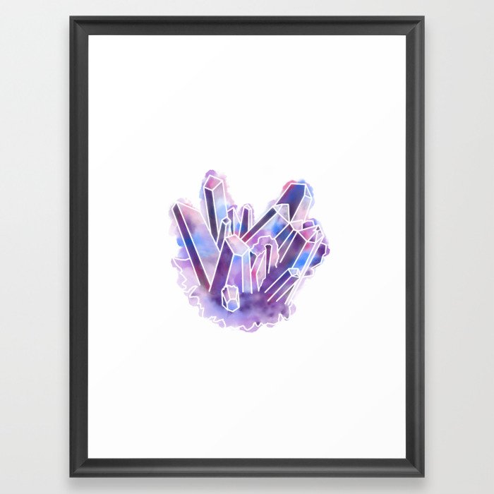 Watercolor Crystals Framed Art Print