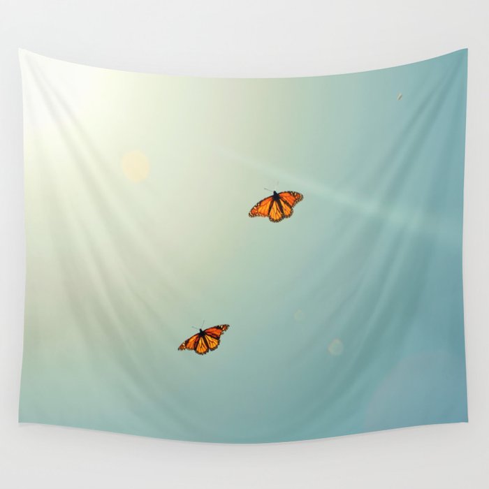 Monarch Sky Love Wall Tapestry