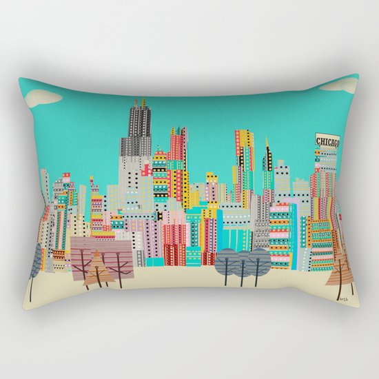 Chicago city (summer days) Rectangular Pillow