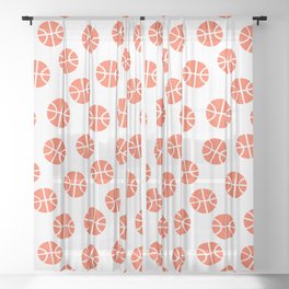 Basketball Pattern Sheer Curtain