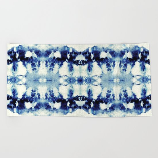 Tie Dye Blues Beach Towel