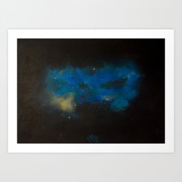 "Hello, Is There Anybody There" Blue Galaxy Art Print