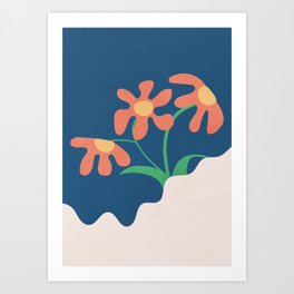Abstract Daisy Florals Art Print