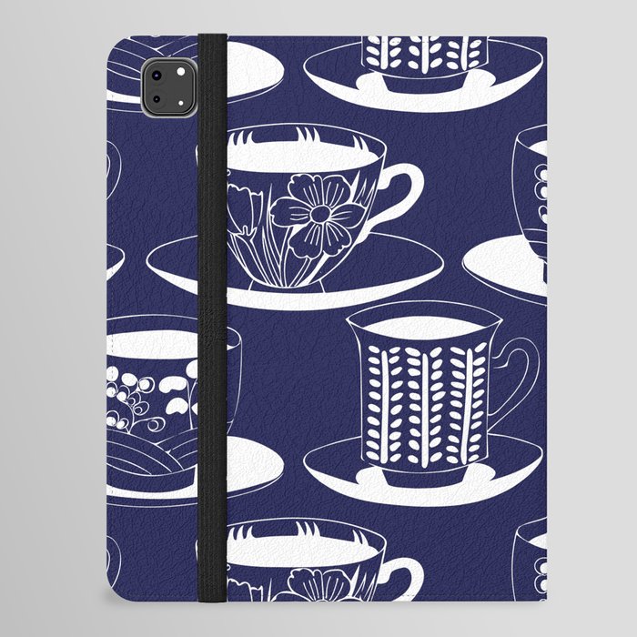 White cups high tea print iPad Folio Case