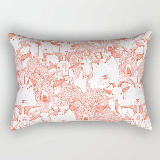 just goats flame orange Rectangular Pillow