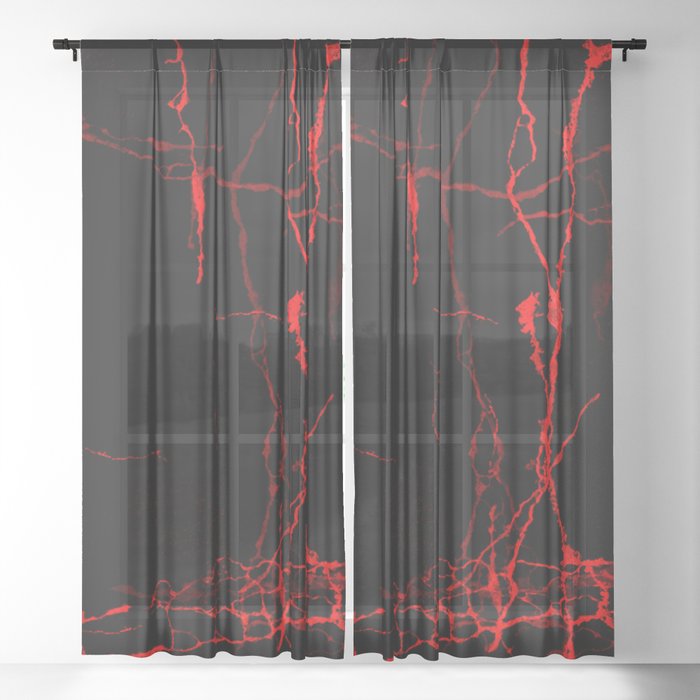 Horror Dark Red Sheer Curtain By Lematworks Society6
