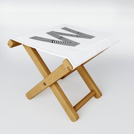 capital letter W in black and white, with lines creating volume effect Folding Stool