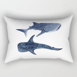 TWO WHALE SHARK Rectangular Pillow