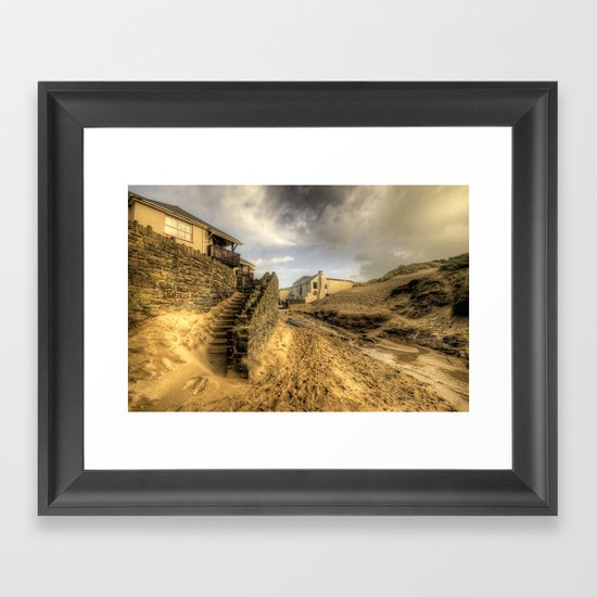 Steps to the beach Framed Art Print