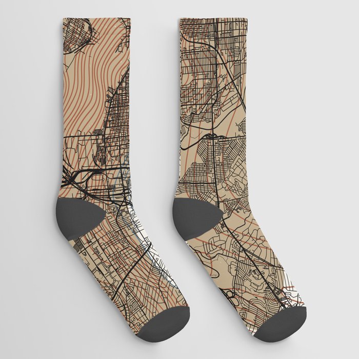 USA, Baltimore City Map Collage Socks