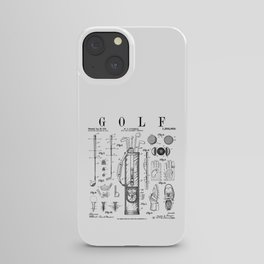 Golf Club Golfer Old Vintage Patent Drawing Print iPhone Case