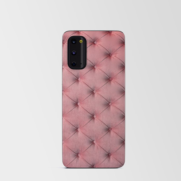 Blush Pink Velvet Tufted Pattern Android Card Case
