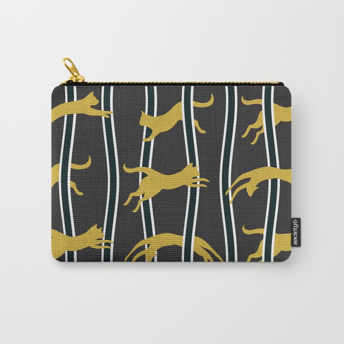 Flying Felines_gold and black Carry-All Pouch