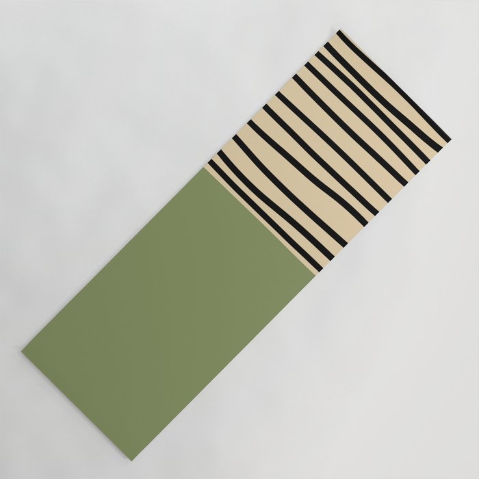 Abstract mid century modern minimalist stripes- Sage green Yoga Mat