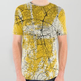 San Juan, USA - City Map Painting - Yellow All Over Graphic Tee