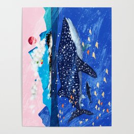 WHALE SHARK AND STEAM TRAIN Poster