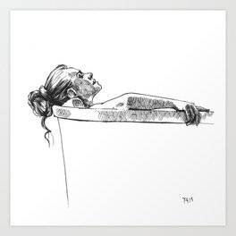 Woman relaxing in the bath Art Print